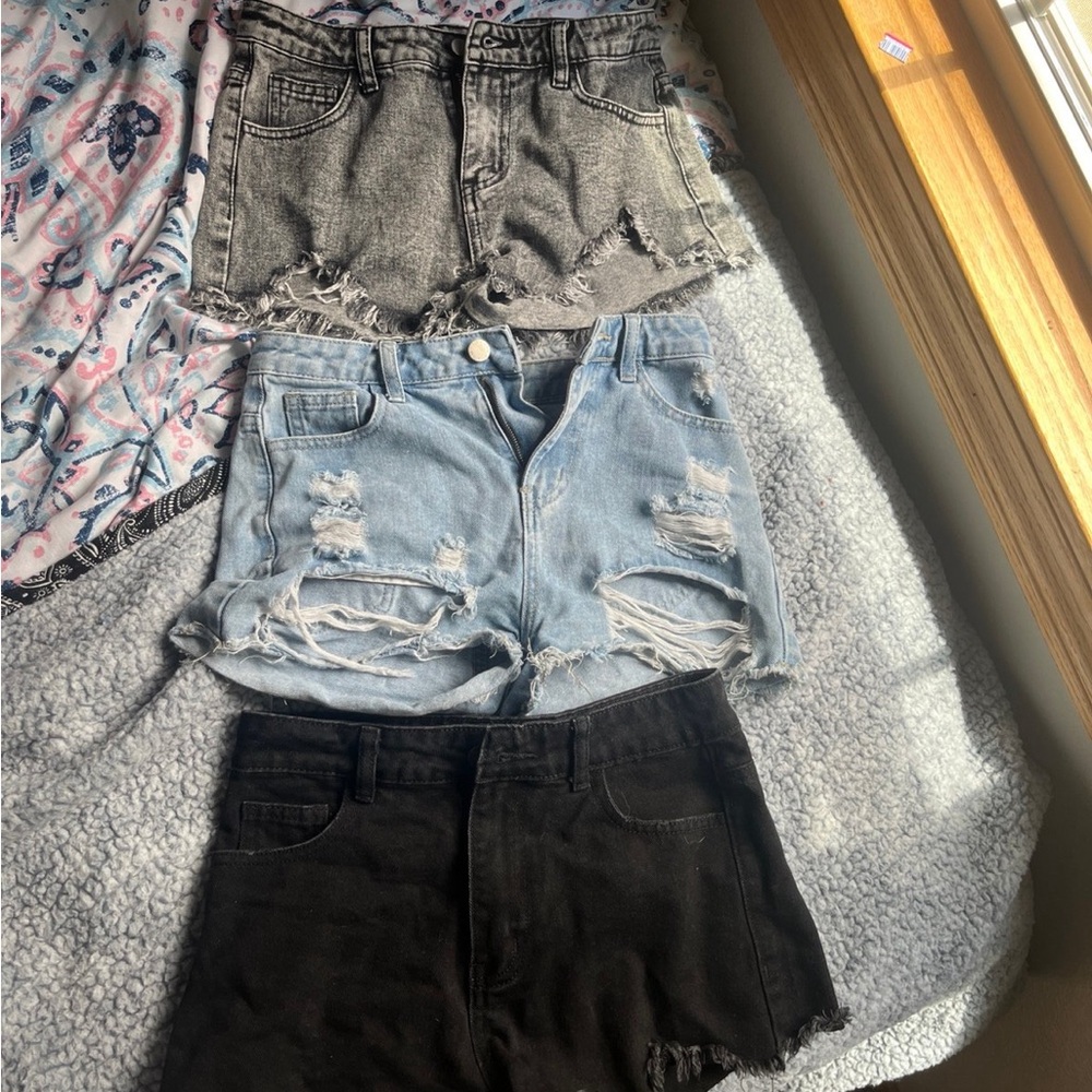 SHEIN jeans shorts (black grey and blue)